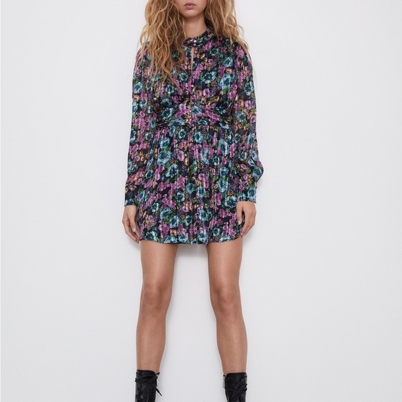 ZARA floral long sleeve dress - Picture 2 of 5